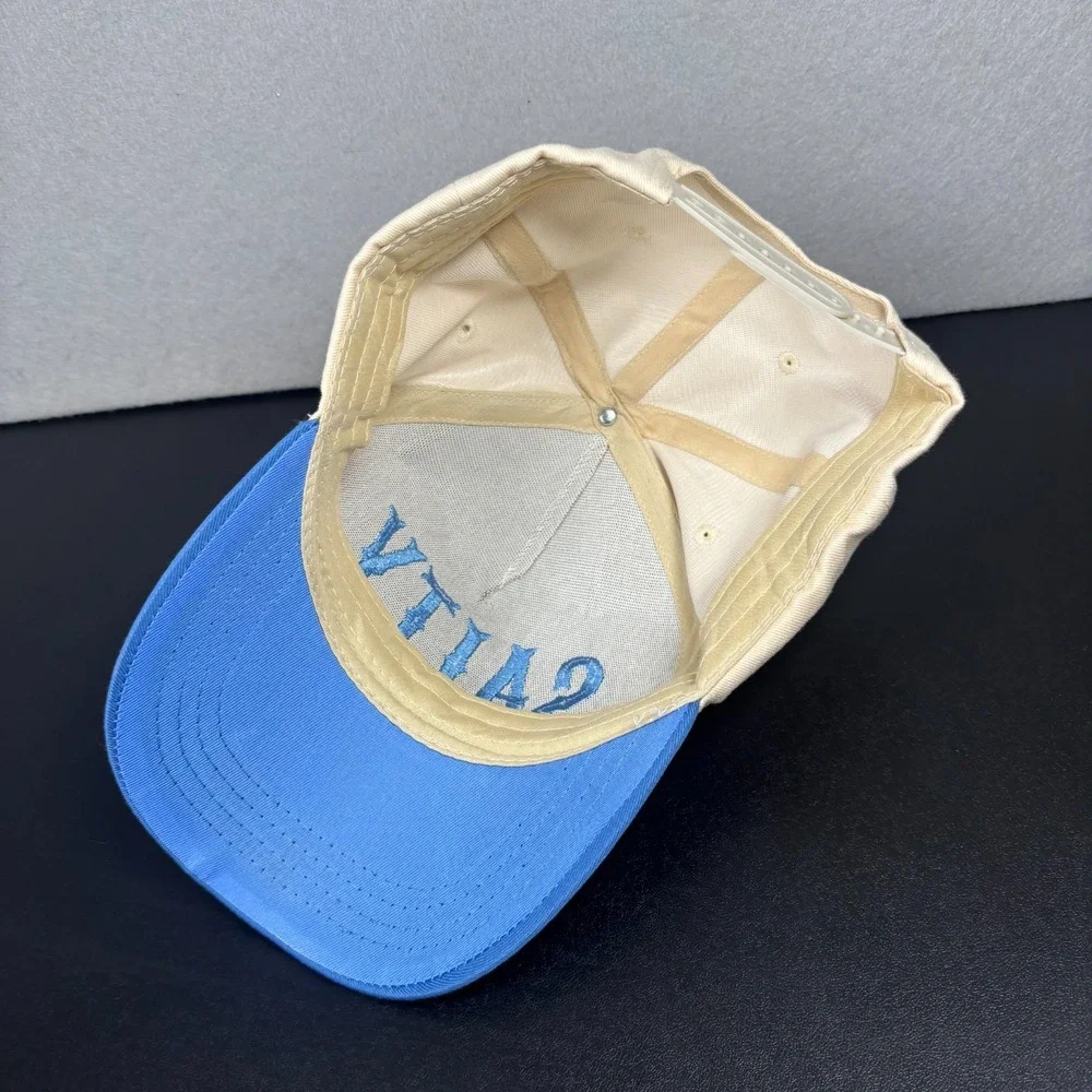 Salty Embroidered Trucker Hat Cap Embroidered Blue Cream Two Tone Snapback